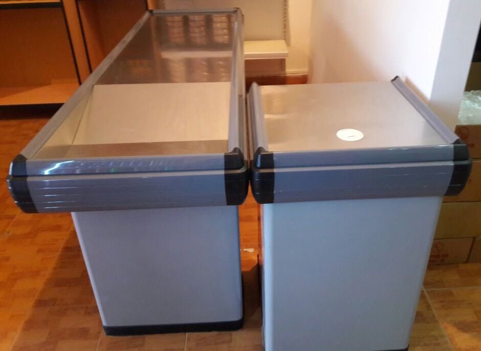  Stainless steel cashier cash counter with computer stand - طاولة كاشير