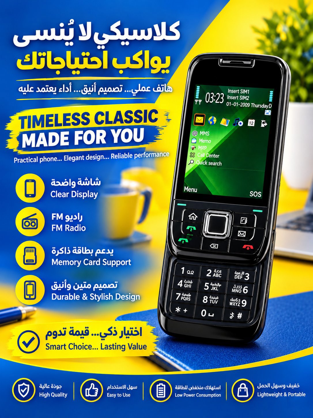 هاتف كلاسيكي منزلق Slide Mobile Phone